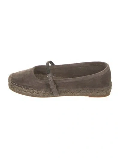 Pre-owned Brunello Cucinelli Monili Suede Mary Jane Flats W/ Tags In Brown