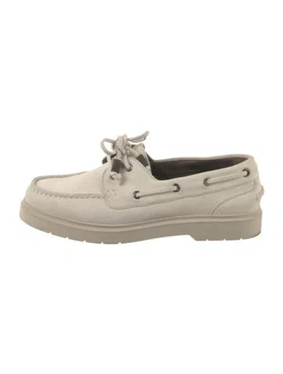Pre-owned Brunello Cucinelli Monili Suede Moccasins In Neutral
