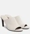 Brunello Cucinelli Monili Suede Mules In Neutral