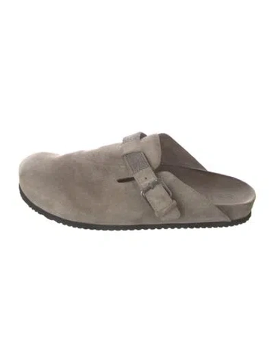 Pre-owned Brunello Cucinelli Monili Suede Mules In Neutrals