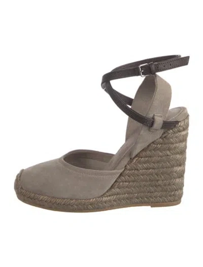 Pre-owned Brunello Cucinelli Monili Suede Pumps In Neutral
