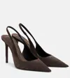 Brunello Cucinelli Suede Monili-detail Slingback Pumps In Brown