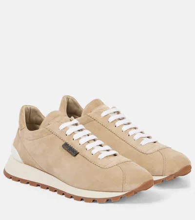 Brunello Cucinelli Monili Suede Sneakers In Climb
