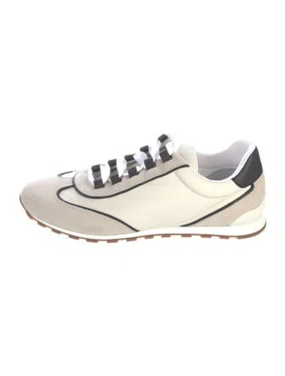 Pre-owned Brunello Cucinelli Monili Suede Sneakers In Neutral