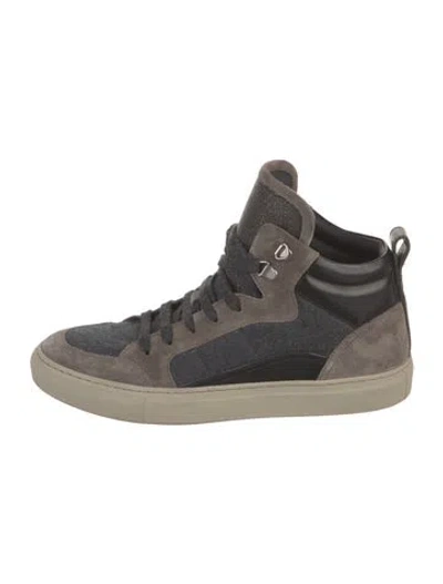 Pre-owned Brunello Cucinelli Monili Suede Sneakers In Neutral