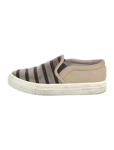 Pre-owned Brunello Cucinelli Monili Suede Sneakers In Neutral