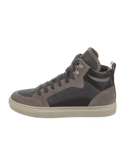 Pre-owned Brunello Cucinelli Monili Suede Sneakers W/ Tags In Black