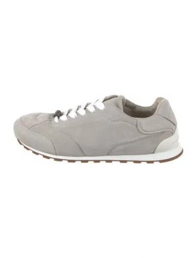 Pre-owned Brunello Cucinelli Monili Suede Sneakers W/ Tags In Gray