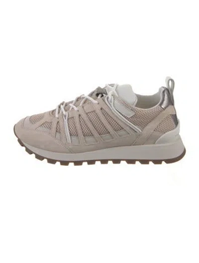 Pre-owned Brunello Cucinelli Monili Suede Sneakers W/ Tags In Neutral