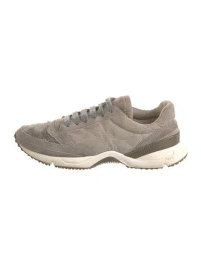 Pre-owned Brunello Cucinelli Monili Suede Sneakers In White
