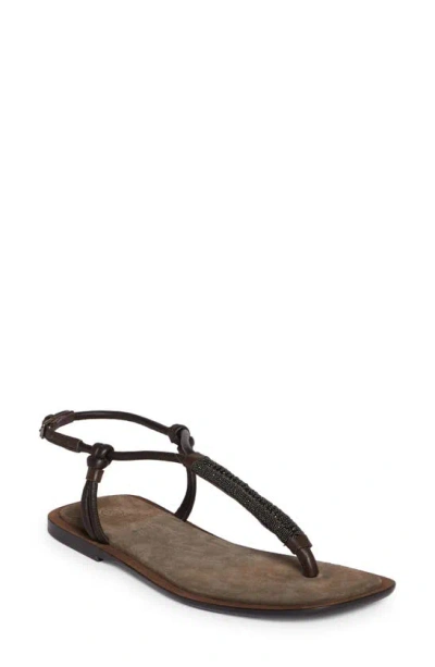 BRUNELLO CUCINELLI BRUNELLO CUCINELLI MONILI T-STRAP SANDAL