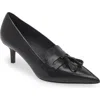 Brunello Cucinelli Monili Tassel Kitten Heel Pump In C101 Nero