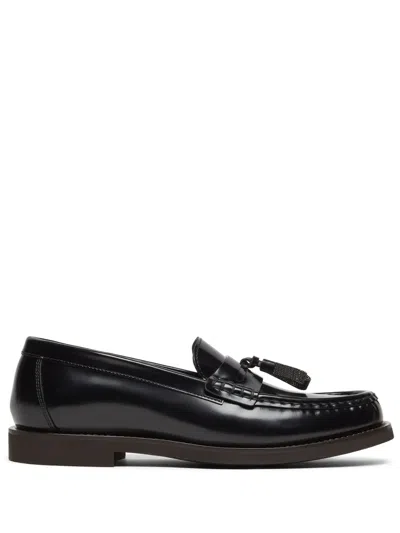BRUNELLO CUCINELLI MONILI-TASSEL POLISHED LEATHER LOAFERS