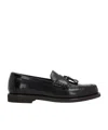 Brunello Cucinelli Minimal Shiny Tassel Calfskin Lo In Black