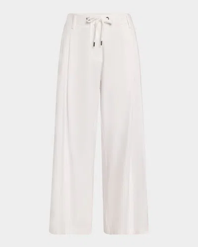 BRUNELLO CUCINELLI MONILI TECHNO JERSEY WIDE-LEG DRAWSTRING PANTS