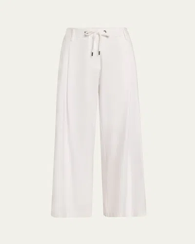 Brunello Cucinelli Straight-leg Drawstring Trousers In White