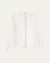 Brunello Cucinelli Monili Techno Jersey Zip-front Hoodie In White