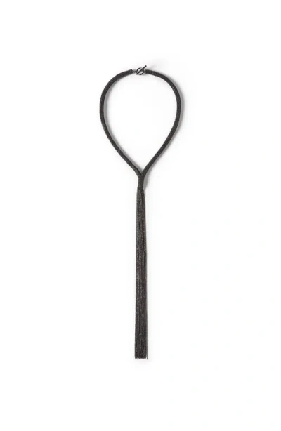 Brunello Cucinelli Monili Tie Necklace In Black