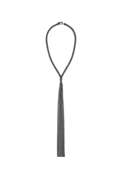 Brunello Cucinelli Monili-tassel Lariat Necklace In Lignite