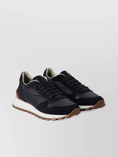 Brunello Cucinelli Monili Toe Runner Sneakers In Black