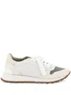 Brunello Cucinelli Bead-embellished Nylon And Suede Sneakers In White