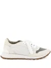 Brunello Cucinelli Bead-embellished Nylon And Suede Sneakers In White