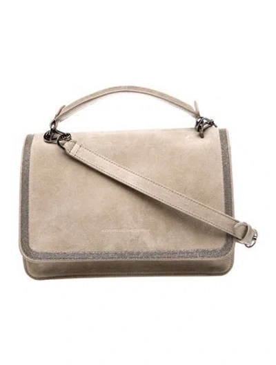 Pre-owned Brunello Cucinelli Monili Top Handle Bag In Gray