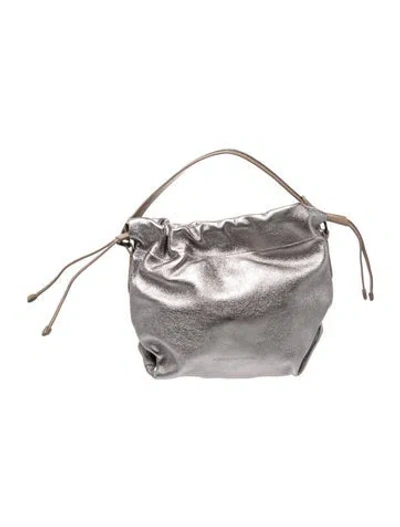 Pre-owned Brunello Cucinelli Monili Top Handle Bag In Silver