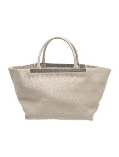 Pre-owned Brunello Cucinelli Monili Tote In Neutral