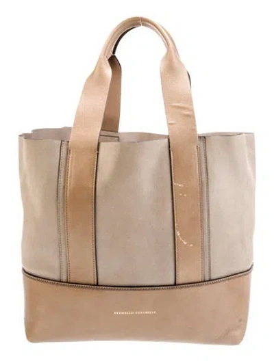 Pre-owned Brunello Cucinelli Monili Tote In Neutral