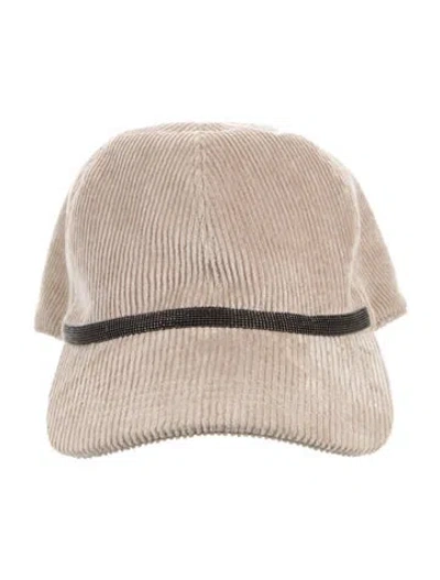 Pre-owned Brunello Cucinelli Monili Trim Baseball Cap In Neutral