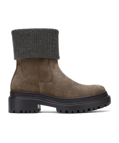 BRUNELLO CUCINELLI BRUNELLO CUCINELLI MONILE-DETAILED ANKLE BOOTS