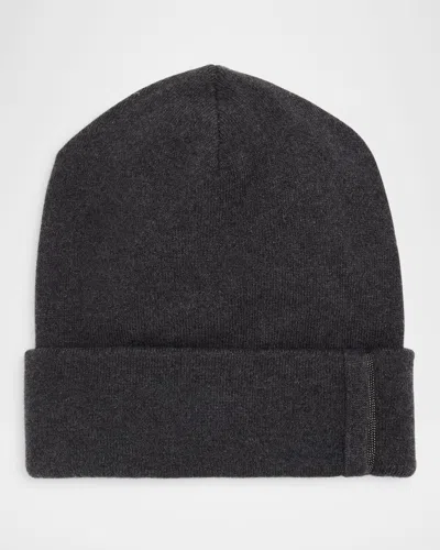 Brunello Cucinelli Monili-trim Cashmere Beanie Hat In Black