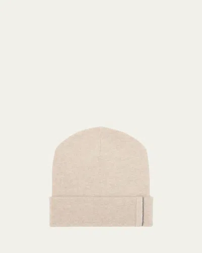 Brunello Cucinelli Monili-trim Cashmere Beanie Hat In Light Beige