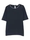 Brunello Cucinelli Monili-trim Cashmere Top In Blue