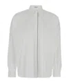 Brunello Cucinelli Oversized White Shirt With Monile Detail In Cotton Blend Woman In White