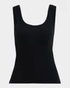 Brunello Cucinelli Monili-trim Cotton Rib Jersey Tank Top In Black