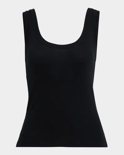 Brunello Cucinelli Monili-trim Cotton Rib Jersey Tank Top In Black