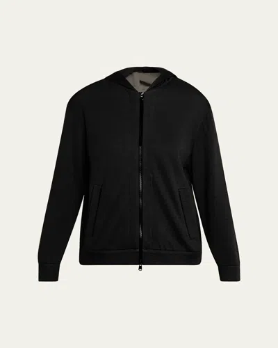 Brunello Cucinelli Monili-trim Cotton-silk Felpa Zip Hooded Jacket