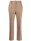 Brunello Cucinelli Monili-trim Cropped Trousers In Brown