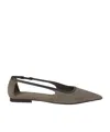Brunello Cucinelli Monili-trim Cut-out Ballerina Shoes In Black
