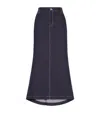 Brunello Cucinelli Denim Skirt With Belts And Pockets In Blue