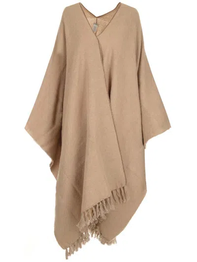 Brunello Cucinelli Monili-trim Fringed Knitted Poncho In Default Title