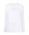 Brunello Cucinelli Long-sleeved Fitted Top With Classic Crew Neckline In White