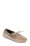 BRUNELLO CUCINELLI MONILI TRIM METALLIC LEATHER & SUEDE DRIVING SHOE