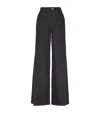 Brunello Cucinelli Monili-trim Mid-rise Wide-leg Jeans In Blue
