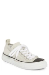 Brunello Cucinelli Low Top Sneaker With Tab On The Heel In Cotton Knit In White