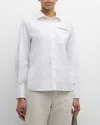 Brunello Cucinelli White Shirt With Button Closure In Cotton Blend Woman In C159 White