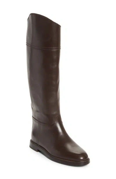 Brunello Cucinelli Monili Trim Riding Boot In Brown