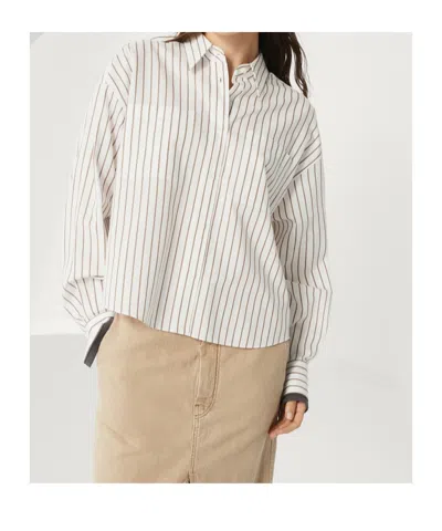 Brunello Cucinelli Shirt With Monili In Brown
